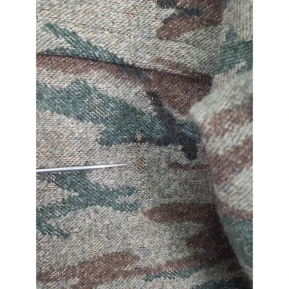 VTG King of the Mountain Wool Camo Hunting Shacket Mens Lg Damanged - Picture 15 of 16